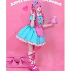 Retro Neon Bubble Gum Rollerskate Maid Lolita Dress ON591