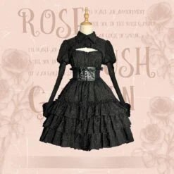 Rose Garden Gothic Lolita Dress/Waistcoat EG17563 21 Rose Garden Gothic Lolita Dress/Waistcoat EG17563 -EgrilDoll Fashion Outlet Store rose garden gothic lolita dresswaistcoat eg17563 901
