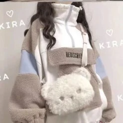 S-2XL Plus Size Y2K Korean Style Fluffy Warm Jumper EG17109