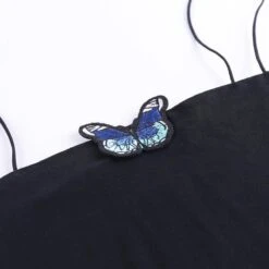 Simple Cute Black Dress Blue Butterfly Dress EE0860 -EgrilDoll Fashion Outlet Store simple cute black dress blue butterfly ee0860 151