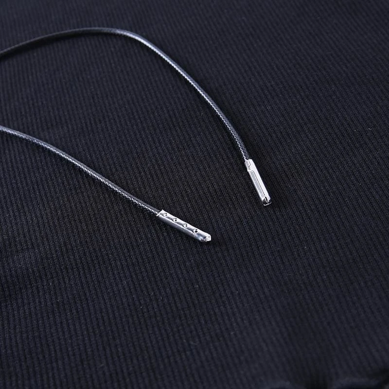 Simple Goth Side Lace Hip Drawstring Dress EE0855 15 Simple Goth Side Lace Hip Drawstring Dress EE0855 - Image 15