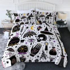 Skull Dark Magic Halloween Black Bless Living Witchcraft Quilt Bedding Set FY050 17 Skull Dark Magic Halloween Black Bless Living Witchcraft Quilt Bedding Set FY050 -EgrilDoll Fashion Outlet Store skull dark magic halloween black bless living witchcraft quilt bedding set fy050 104