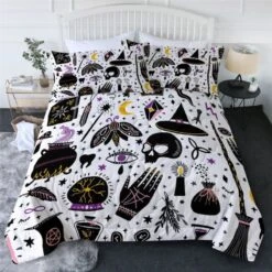 Skull Dark Magic Halloween Black Bless Living Witchcraft Quilt Bedding Set FY050 23 Skull Dark Magic Halloween Black Bless Living Witchcraft Quilt Bedding Set FY050 -EgrilDoll Fashion Outlet Store skull dark magic halloween black bless living witchcraft quilt bedding set fy050 246