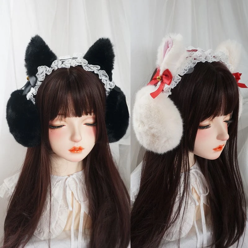 Sophie Neko Ear Muffs 3 Colors Lolita Accessories ON290 1 Sophie Neko Ear Muffs 3 Colors Lolita Accessories ON290