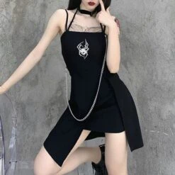 Spider Skull Suspender Black Dress EE0890 -EgrilDoll Fashion Outlet Store spider skull suspender black dress ee0890 566