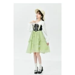 Spring Lovely Flower Girl Green Dress ON622 30 Spring Lovely Flower Girl Green Dress ON622 -EgrilDoll Fashion Outlet Store spring lovely flower girl green dress on622 362