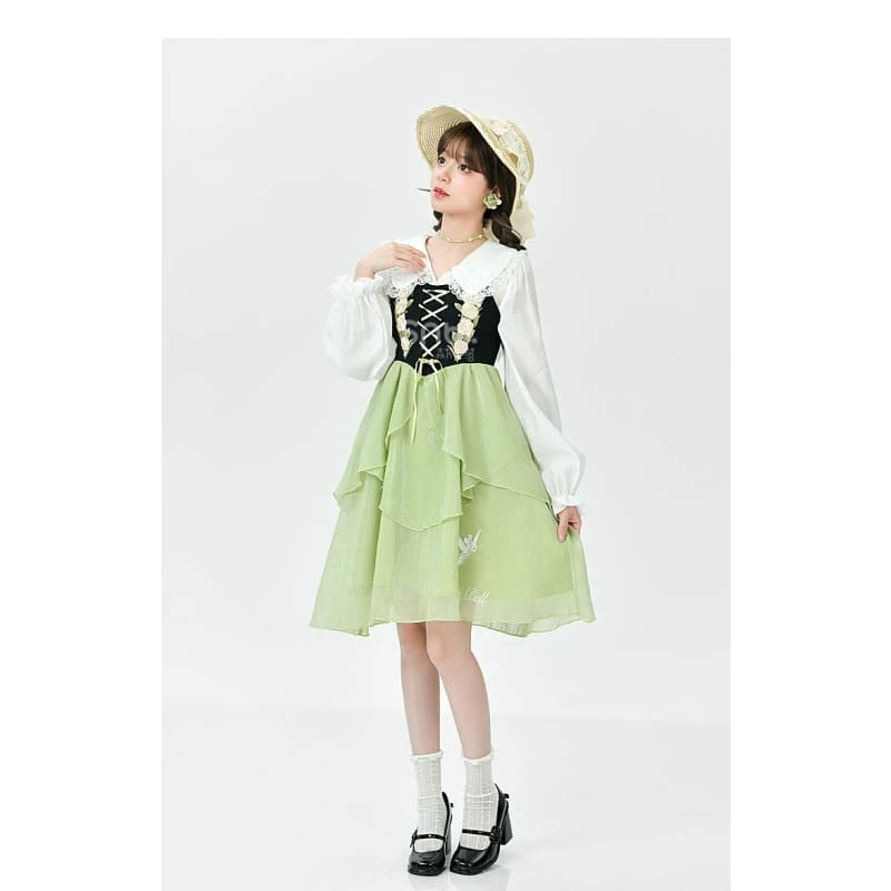 Spring Lovely Flower Girl Green Dress ON622 11 Spring Lovely Flower Girl Green Dress ON622 - Image 11