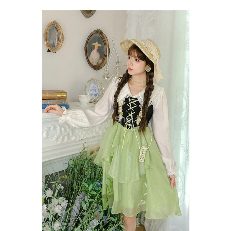 Spring Lovely Flower Girl Green Dress ON622 15 Spring Lovely Flower Girl Green Dress ON622 - Image 15