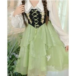 Spring Lovely Flower Girl Green Dress ON622