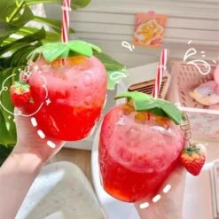Summer Strawberry Plastic Cute Bottle SP16034