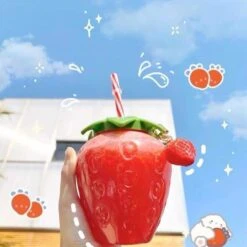 Summer Strawberry Plastic Cute Bottle SP16034 -EgrilDoll Fashion Outlet Store summer strawberry plastic cute bottle sp16034 262
