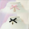 Sweet Cross Pendant Bownot Choker Cute Lolita Ribbon Chain Necklace EG079