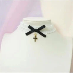 Sweet Cross Pendant Bownot Choker Cute Lolita Ribbon Chain Necklace EG079 -EgrilDoll Fashion Outlet Store sweet cross pendant bownot choker cute lolita ribbon chain necklace eg079 style 1 742