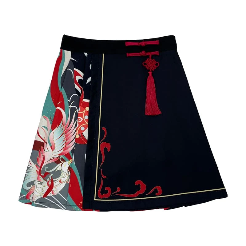 Sweet Embroidery Black Red T-shirt Skirt Set SP18903 8 Sweet Embroidery Black Red T-shirt Skirt Set SP18903 - Image 8