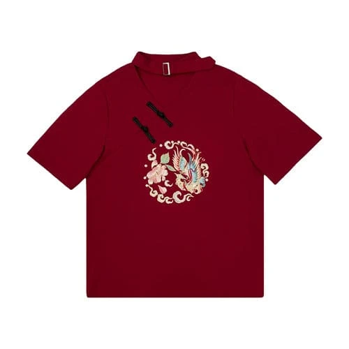 Sweet Embroidery Black Red T-shirt Skirt Set SP18903 20 Sweet Embroidery Black Red T-shirt Skirt Set SP18903 - Image 20