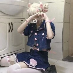 Sweet Perfect Lala Demin Blue Pink Hearts Outfit ON618 18 Sweet Perfect Lala Demin Blue Pink Hearts Outfit ON618 -EgrilDoll Fashion Outlet Store sweet perfect lala demin blue pink hearts outfit on618 denim skirt s 794