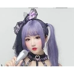 Sweet Plaided Bow Tie Halter Neck Lolita Dress Suit EG17748 -EgrilDoll Fashion Outlet Store sweet plaided bow tie halter neck lolita dress suit eg17748 hair band purple m 430