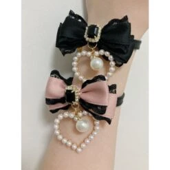 Sweet Princess Style Cute Pink Black Bow Heart Necklace ON642 -EgrilDoll Fashion Outlet Store sweet princess style cute pink black bow heart necklace on642 780