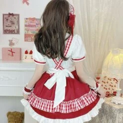 Sweet Red Lolita Cute Princess Maid Dress ON650 -EgrilDoll Fashion Outlet Store sweet red lolita cute princess maid dress on650 617