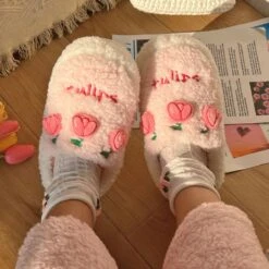 Tulip Fluffy Winter Slippers -EgrilDoll Fashion Outlet Store tulip fluffy winter slippers 290
