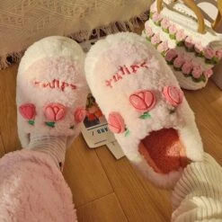 Tulip Fluffy Winter Slippers -EgrilDoll Fashion Outlet Store tulip fluffy winter slippers us 5 6uk 3 4eu 36 37 pink 129