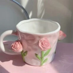 Tuplid Lily Flower Ceramic Mugs Kimi -EgrilDoll Fashion Outlet Store tuplid lily flower ceramic mugs kimi cups bottles 671