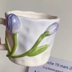 Tuplid Lily Flower Ceramic Mugs Kimi -EgrilDoll Fashion Outlet Store tuplid lily flower ceramic mugs kimi cups bottles 722