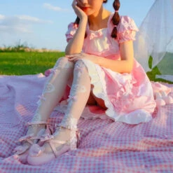 Ultra Thin Silk Heart Patterned Lolita Over-the-knee Socks EG15444 -EgrilDoll Fashion Outlet Store ultra thin silk heart patterned lolita over the knee socks eg15444 387