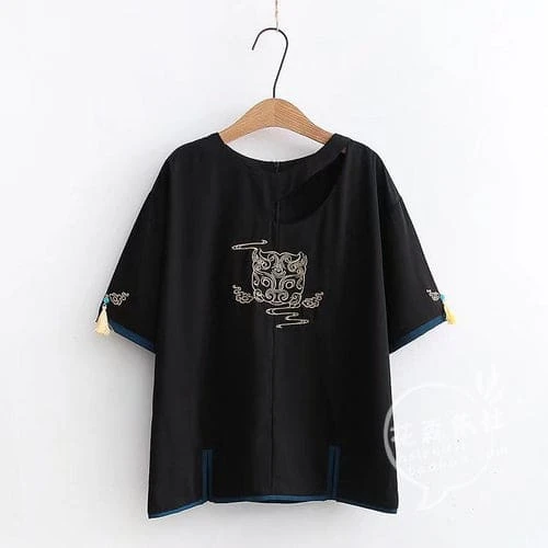 Vintage Embroidery Hollow Out T-Shirt Pleated Skirt Set ON22 7 Vintage Embroidery Hollow Out T-Shirt Pleated Skirt Set ON22 - Image 7