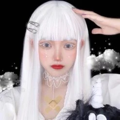 White Harajuku Gothic Girl Long Wig EG236