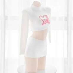 White/Black Super Soft And Warm Sweet Dress With Red Heart EE0964 -EgrilDoll Fashion Outlet Store whiteblack super soft and warm sweet dress with red heart ee0964 802