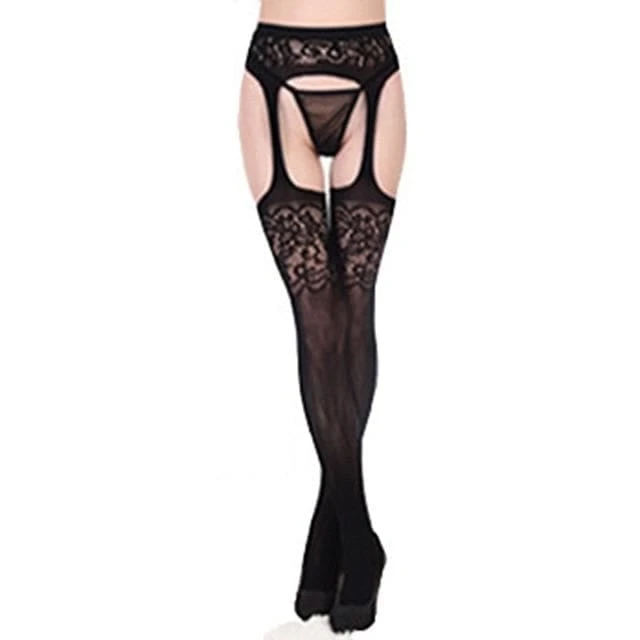 Women Lingerie Stripe Elastic Stockings Transparent Black Fishnet Stocking Thigh EG14575 2 Women Lingerie Stripe Elastic Stockings Transparent Black Fishnet Stocking Thigh EG14575 - Image 2