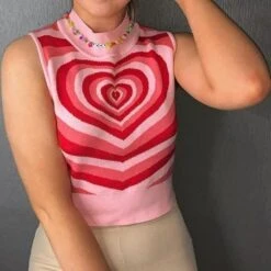 Y2K Heart Striped Sweet Pullover Elegant Round Neck Sweater BE206 15 Y2K Heart Striped Sweet Pullover Elegant Round Neck Sweater BE206 -EgrilDoll Fashion Outlet Store y2k heart striped sweet pullover elegant round neck sweater be206 161