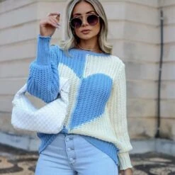 Y2K Heart Striped Sweet Pullover Elegant Round Neck Sweater BE206 23 Y2K Heart Striped Sweet Pullover Elegant Round Neck Sweater BE206 -EgrilDoll Fashion Outlet Store y2k heart striped sweet pullover elegant round neck sweater be206 595