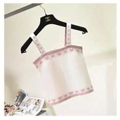 Y2K Kawaii Heart Tank Crop Top Love Sweet Knitted Vest BE204 -EgrilDoll Fashion Outlet Store y2k kawaii heart tank crop top love sweet knitted vest be204 997