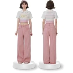Y2K Style Baggy Long Pink Pants ON621 -EgrilDoll Fashion Outlet Store y2k style baggy long pink pants on621 465