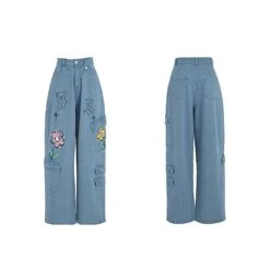 Y2K Style Denim Baggy Blue Bear Pants ON625 -EgrilDoll Fashion Outlet Store y2k style denim baggy blue bear pants on625 jeans 776