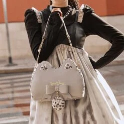 Y2K Sweet Leopard Cat Bag Shoulder Bag ME09 -EgrilDoll Fashion Outlet Store y2k sweet leopard cat bag shoulder me09 light gray 925